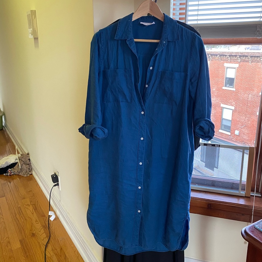 Everlan Linen Shirt Dress